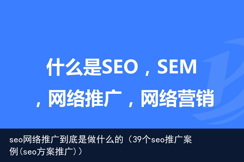 seo网络推广到底是做什么的（39个seo推广案例(seo方案推广)）(图4)